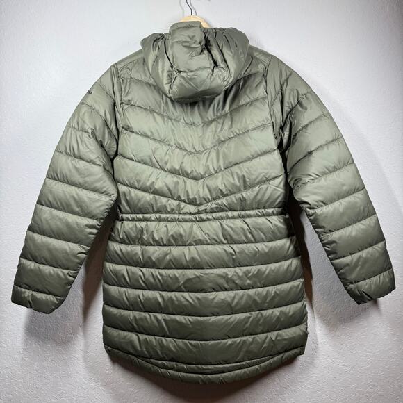 Women's Columbia Green Quilted Puffer Full Zip Coat with Hood Size S NEW - Picture 7 of 7